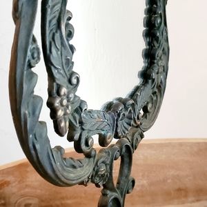 Stunning Antique Iron Mirror on Stand